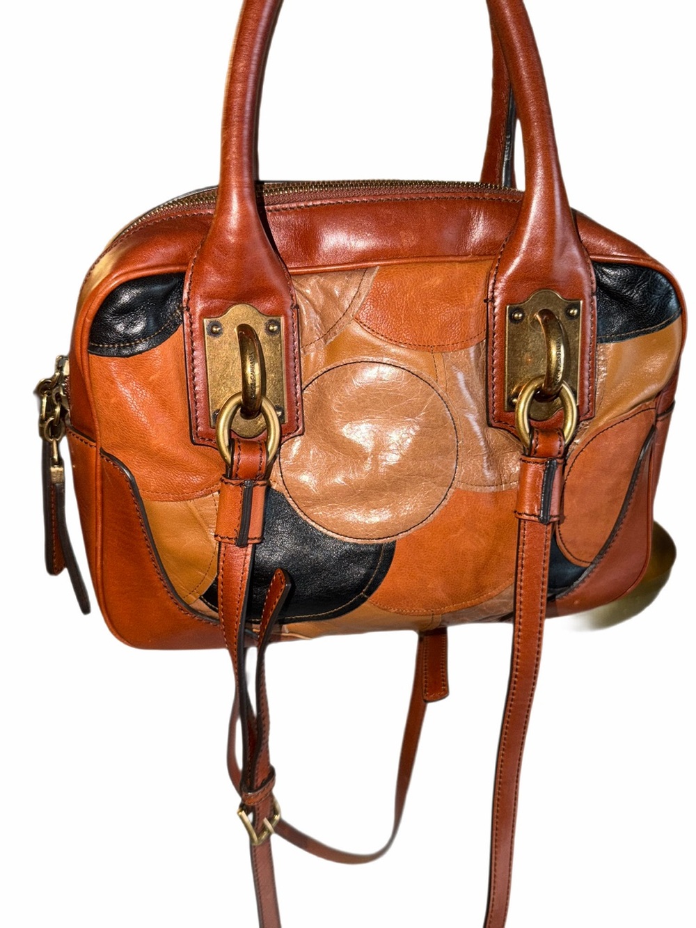 Authentic Dolce & Gabbana Vintage Miss Edge Patwork leather handbag w/gold - Picture 4 of 16